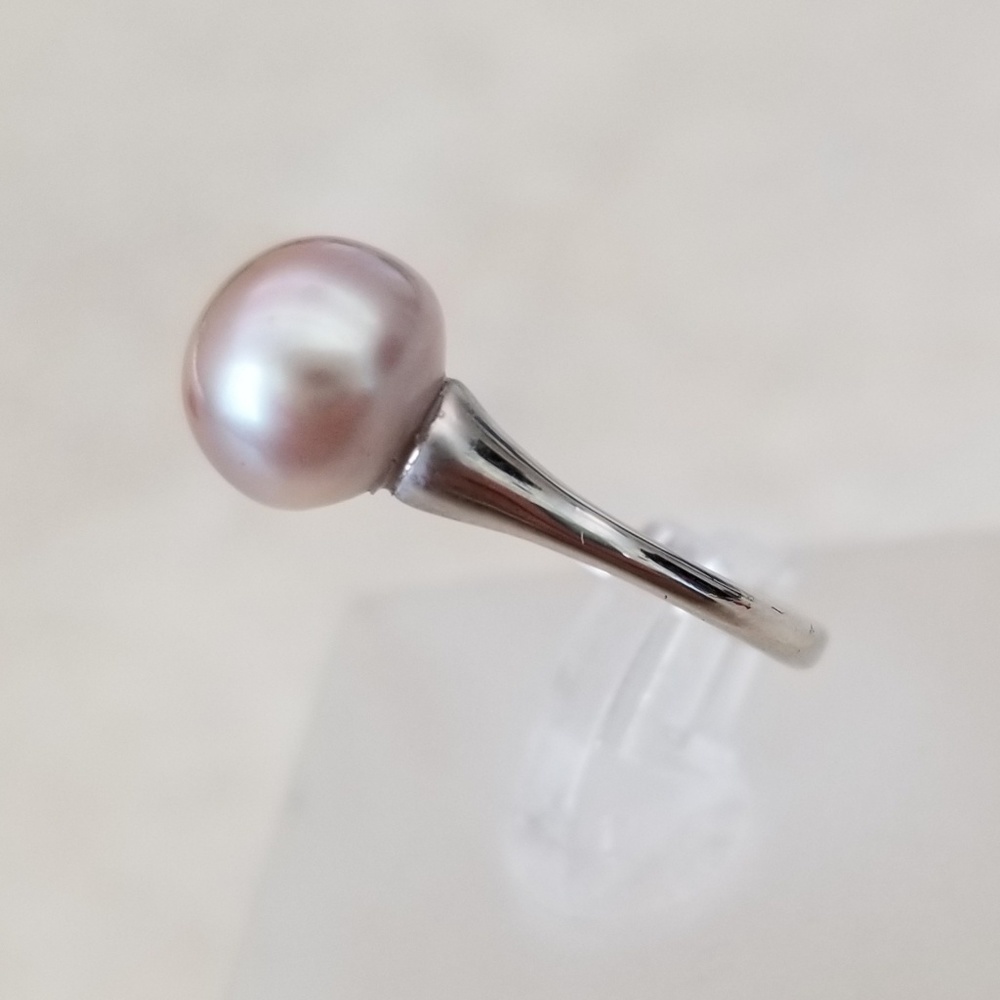 8mm Freshwater Lavender Pearl Open Design Ring - Picture 2 of 8